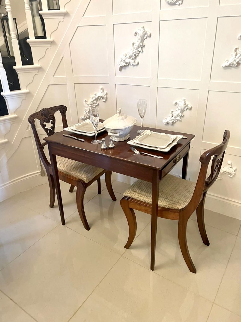 Unusual Antique George III Quality Mahogany Freestanding Side Table - Image 13